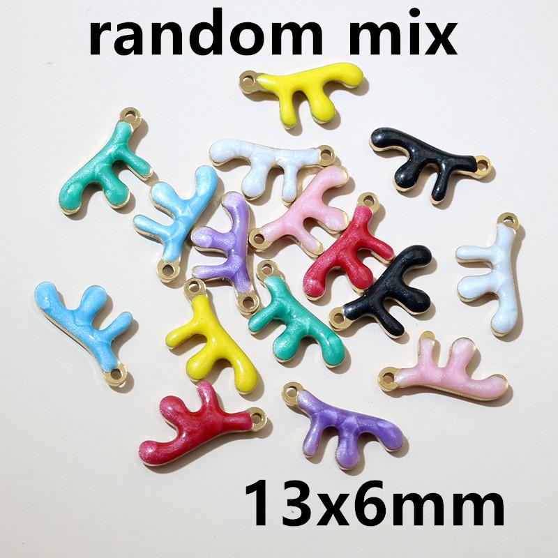 20pcs Stainless Steel Enamel Small Cute Charms Pendant Fish Starfish Coral Reef DIY Jewelry Making Accessories Findings