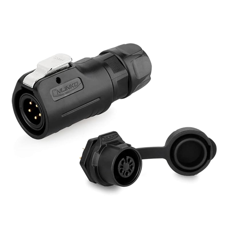 CNLINKO LP-12 IP68 Industrial Waterproof Connector Quick Plug Circular Connector PBT Plastic Shell Aviation Connector M12 2-8 Pin Thread Socket (4