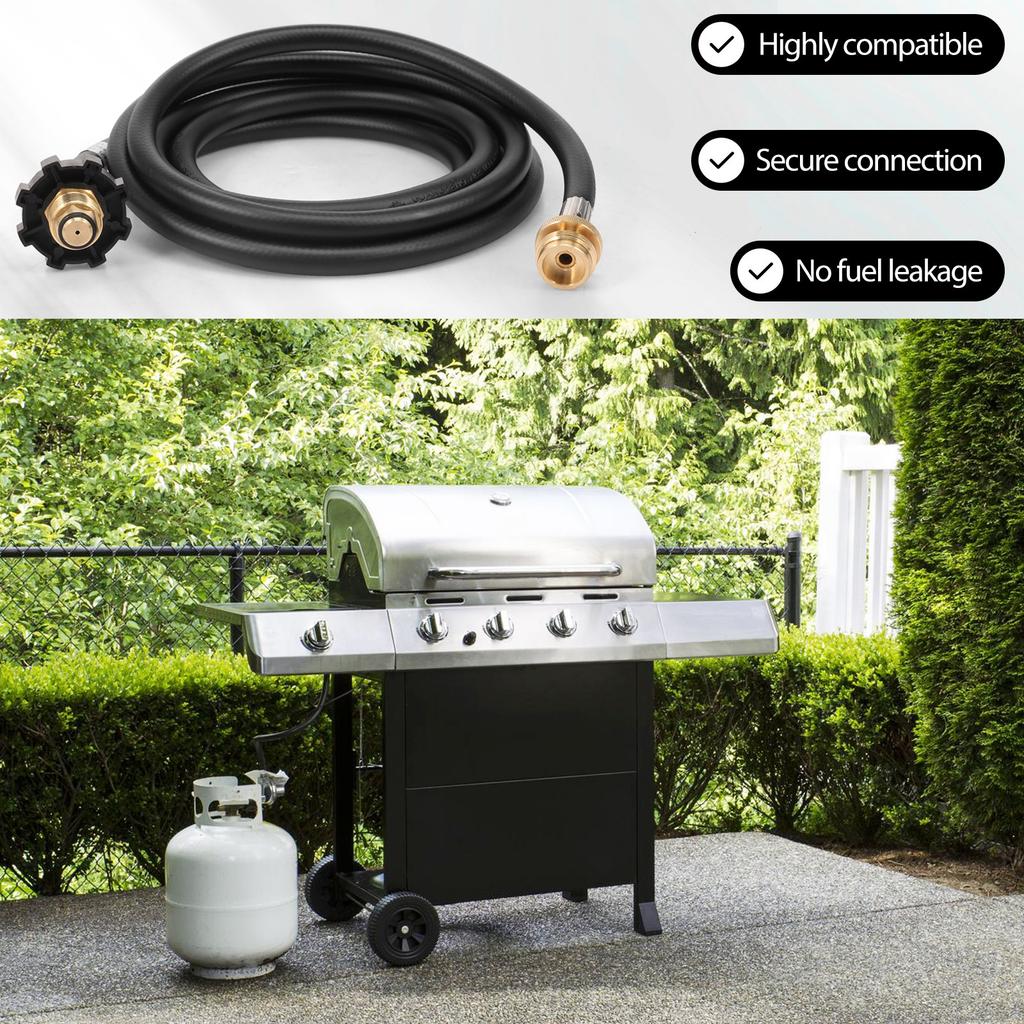 10FT Propanadapter Slang 1lb till 20lb Adapter Konverterar Gasslang Läckagesäker Propanvärmare Adapter för Utomhus Weber Q, Coleman G
