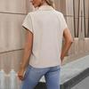 Sommer Frauen Einfarbig Tops Revers Kurzarm T-shirt Bluse