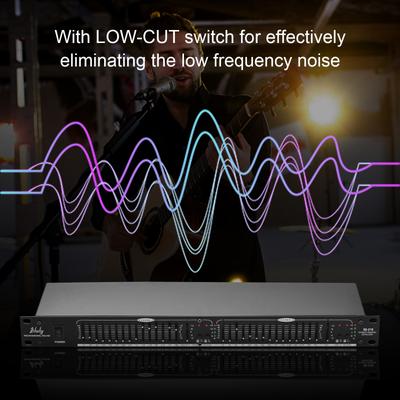 Btuty EQ-215 Dual Channel 15-Band Equalizer 1U Rack Mount 2-channel Stereo Graphic Equalizer