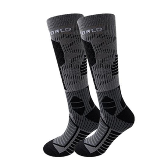 

Зимние лыжные носки мужские женские утолщенные теплые компрессионные спортивные носки термо носки до колена для альпинизма сноубординга катания на лыжах серый
