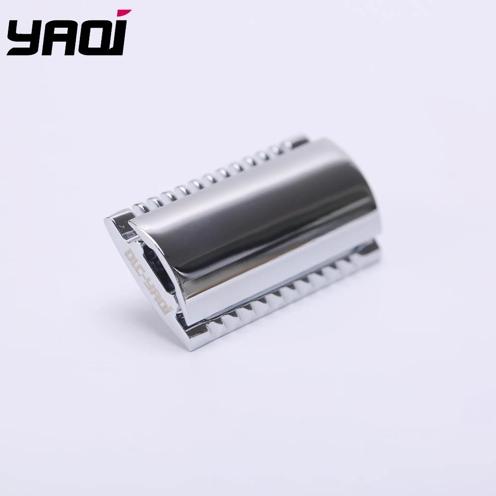 "The FLIPSIDE by YAQI" A Dual Comb Dual Aggression Level Mens Razor Head In Chrome