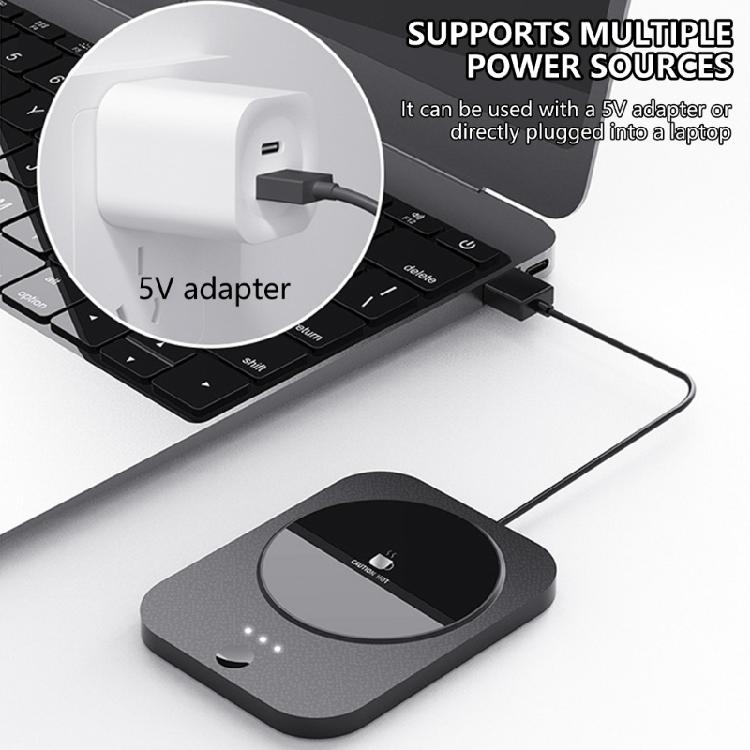 Insulated Beverage Warmer for Office Desk with 3 Heating Grade USB Coaster Temperature Control Desk Beverage Heater