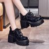 Fashion Fashion Love Small Leather Shoes Women's 2025 Spring New Heightened Block Heel Western Single Shoes