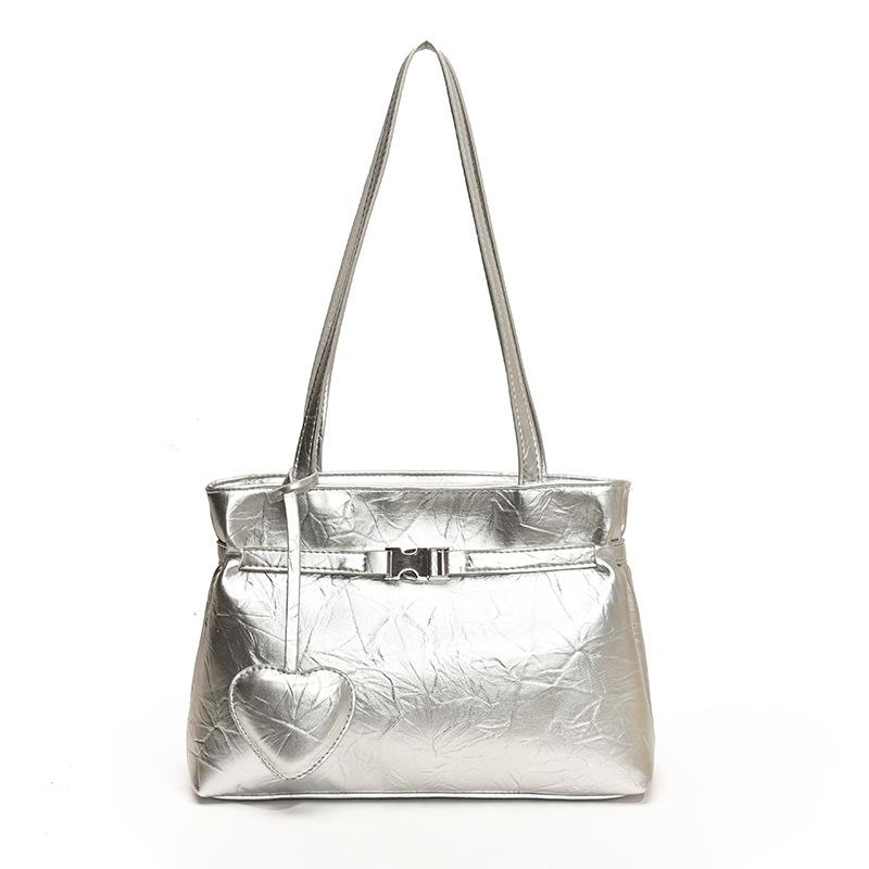 Large-capacity women's commuter bag, new spring and autumn fashion texture tote bag, simple shoulder bag