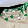 Vintage High Quality Artificial Crystal Pearl Natural Dongling Jade Necklace