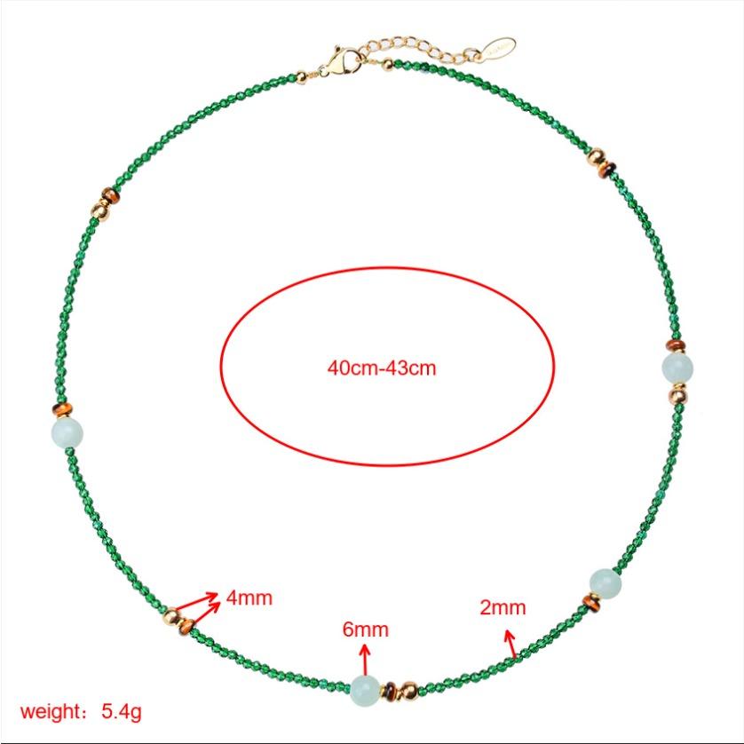 Natural Crystal Necklace, Cut Surface, Spinel, Bead Necklace, Bohemian Collarbone Chain, Jewelry