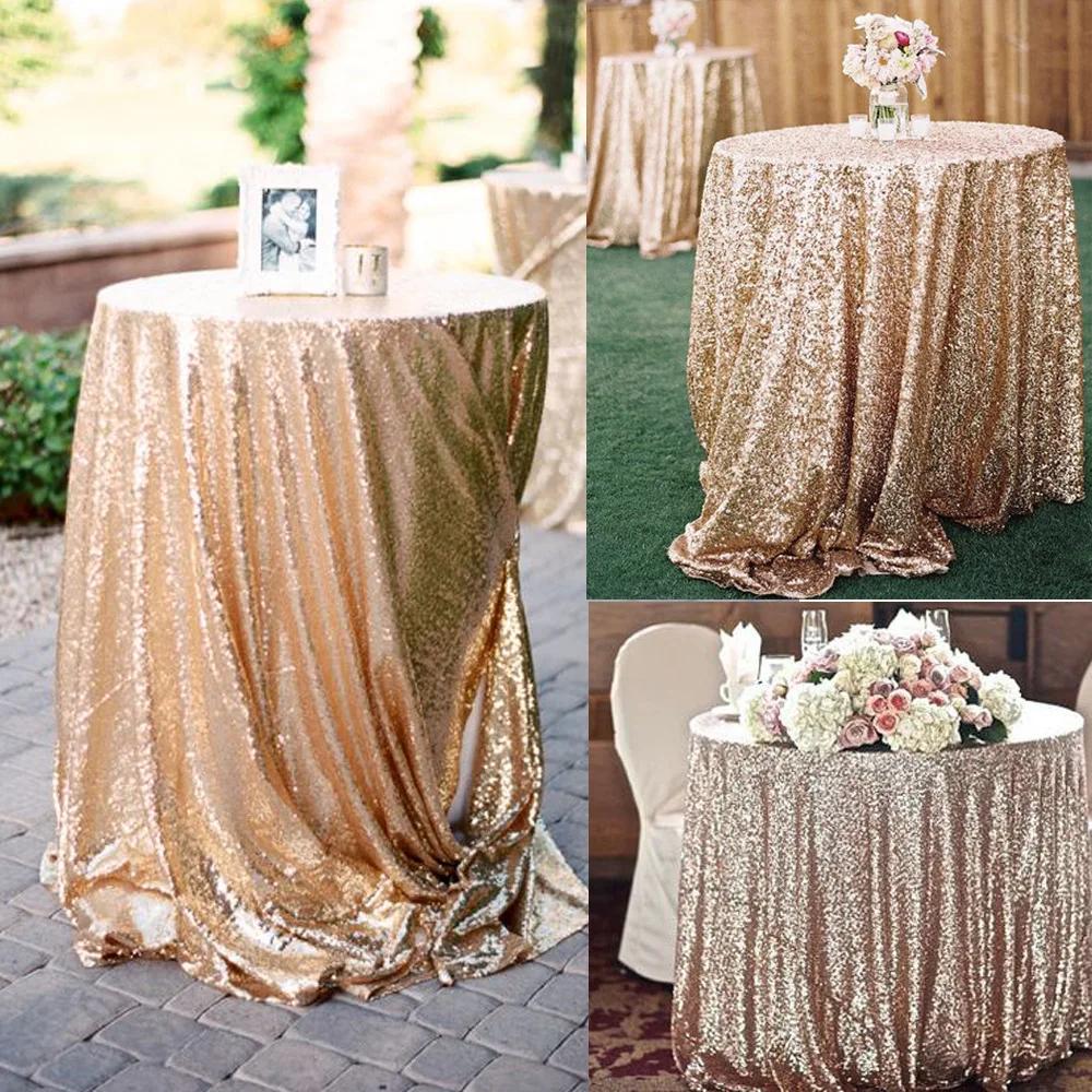 Goldene Pailletten-Tischdecke Rechteckige Tischabdeckung Für Weihnachten Hochzeit Geburtstag Geschäfts-Cocktailparty-Dekor