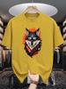 Mens Crew Neck T Shirt Tribal Nordic Wolf Head Vintage Pattern Graphic Short Sleeve Casual Cotton Animal Lover Streetwear Tees
