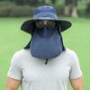 Sun Hat UV Protection Cap Wide Brim Nylon Breathable Quick Dry UPF 50+ Fishing Hat with Removable Face Neck Flap Cover