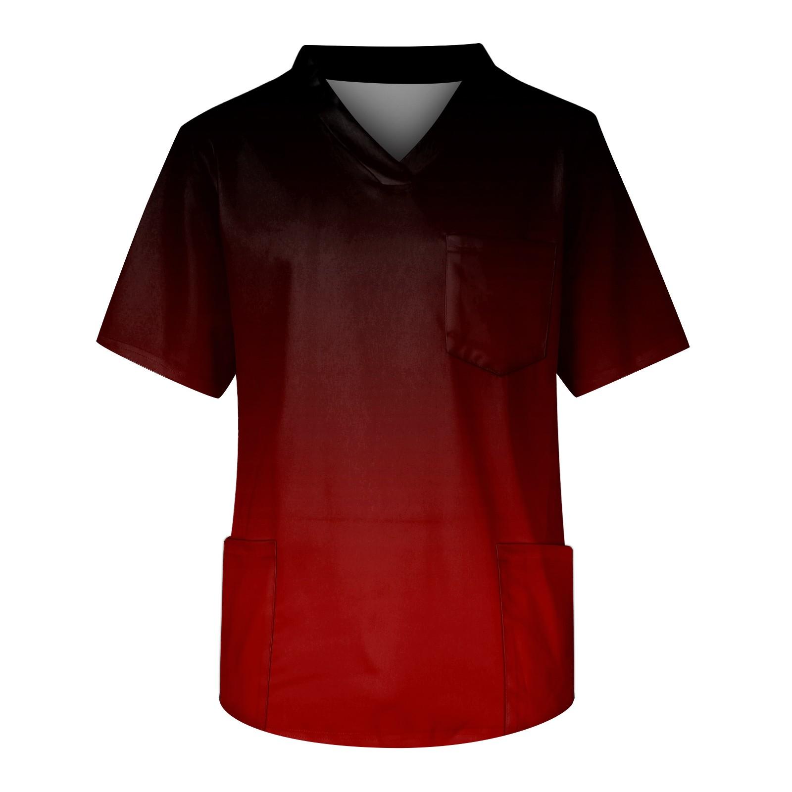 

Мужской топ с короткими рукавами и V-образным вырезом с градиентным принтом и нагрудным карманом XXXXL винный