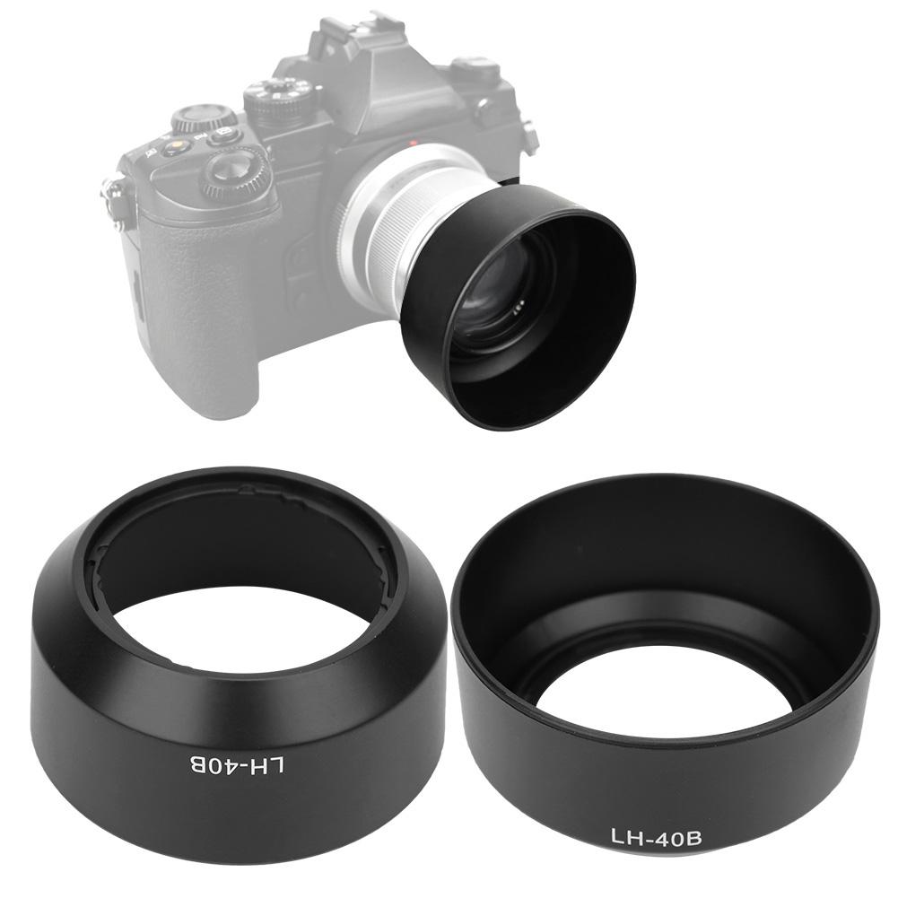 LH-40B Quality Portable Plastic Camera Lens Hood Shade for Olympus M.ZUIKO 45mm F1.8(black)