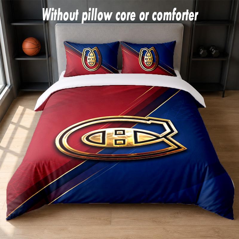 Montreal Canadiens Design Bed Bedding Set 1 Duvet Cover + 2 Pillowcases Soft Breathable Household Bed Linens