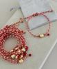 Vlen Lucky Red Rope Braided Bracelet Gold Heart Charm Beaded Bracelet Adjustable Minimalist Jewelry For Women Birthday Gift