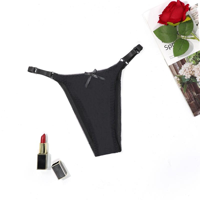 

Женское Модное Романтичное Белье на Тонких Бретельках с Низкой Посадкой, Сексуальный Бантик, Быстросохнущие Удобные Тонкие Трусики L Xl - 8004#p XL чёрный