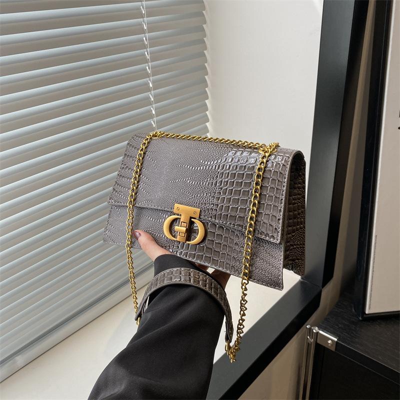 

Модный замок корейский стиль мода весна новый стиль контрастный простой ретро кроссбоди одно плечо ручная маленькая квадратная женская сумка