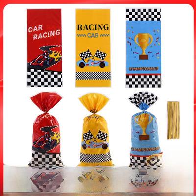 Racing-Themed Candy Gift Bags - Flat OPP Pocket for Party Snacks & Biscuits