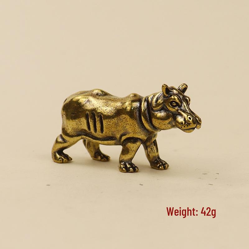 

Brass Hippopotamus Ornament: High-End Handicraft, Popular Street Stall Item
