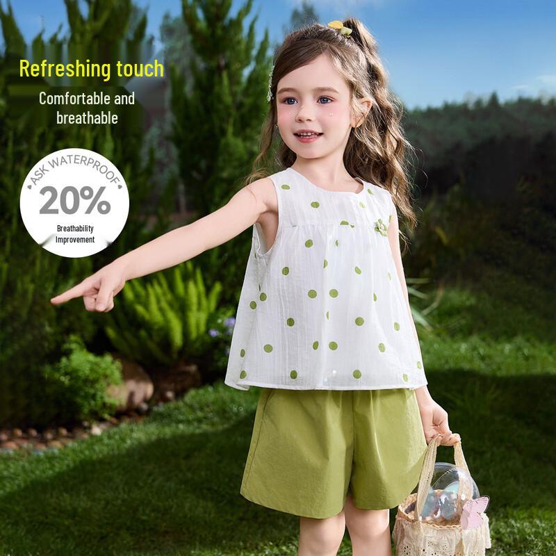 ASK JUNIOR Girls  2026 Summer Sleeveless Vest & Capris Set 110