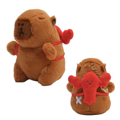 Clearstone Capybara Plush Keychain, Chavimaru, Lobster, with Music, 13cm, Brown