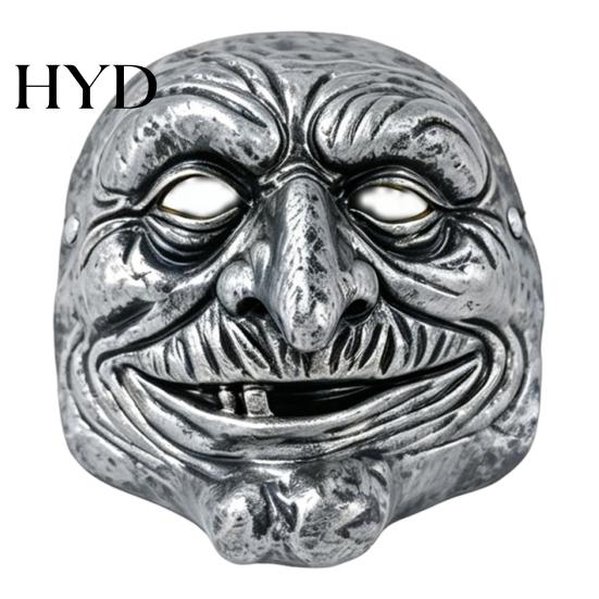 Masque Grimace Doré et Argenté Halloween Masque de Clown Vintage, Accessoire Effrayant Vision Confortable pour Fête, Costume de Mascarade Effrayant Maison Hantée
