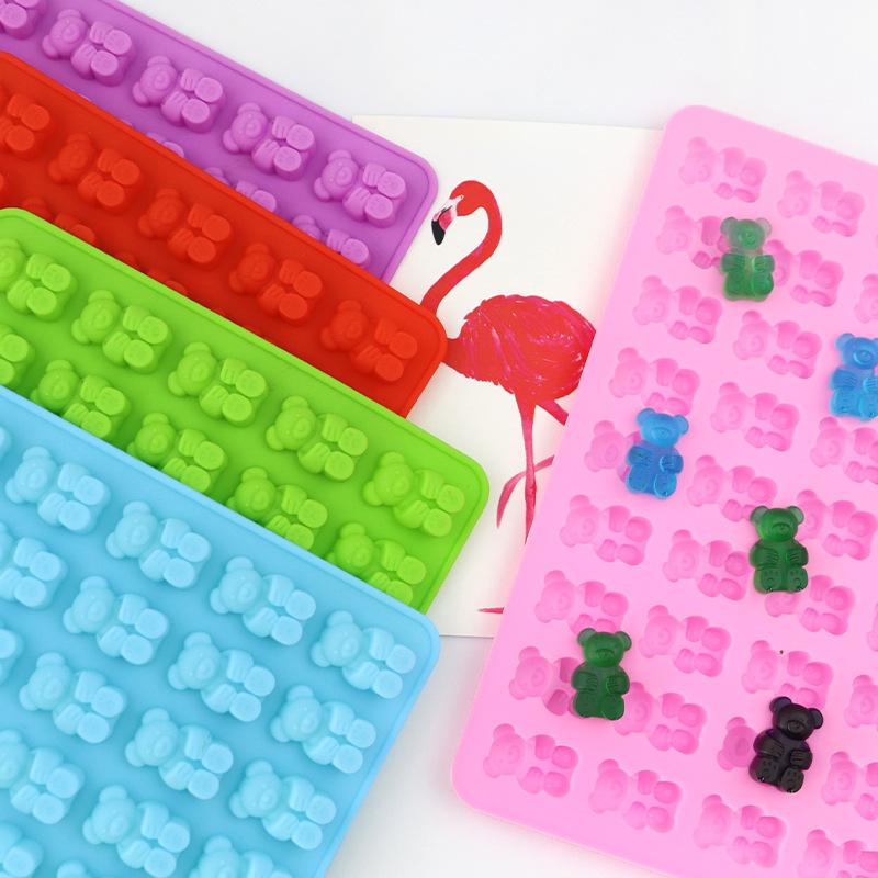 Large Bear Gummy Mold  New Big Silicone Candy Chocolate Cookies Mould Cartoon Ice Cube Tray Cake Decoration Tools Wax Melts