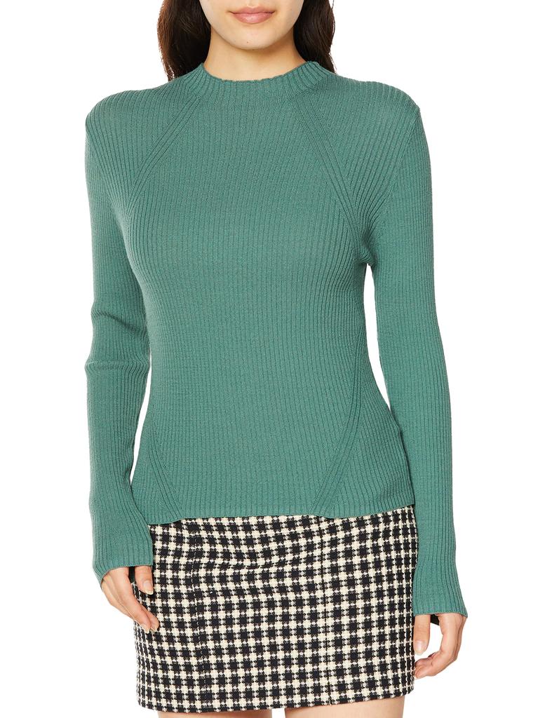 Jill by Jill Stuart Women's Color Turtleneck Sweater, Green, FR