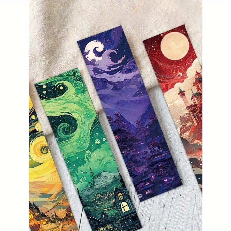 30pcs Oil Painting Style Bookmarks Creative Exquisite Reading Cards Decor Page Clip Back To School