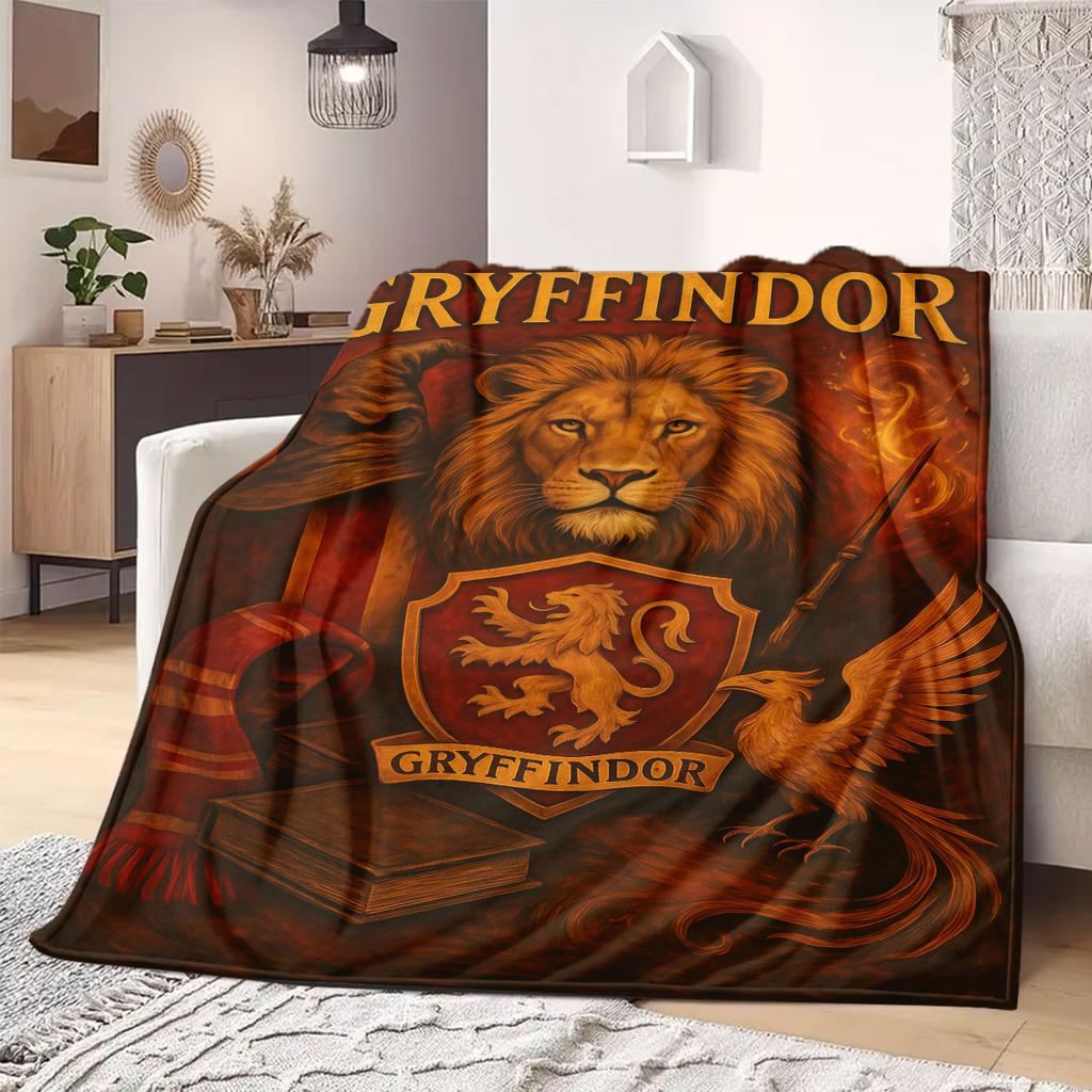 HarryPotter Flannel Blanket Print Cartoon for Travel Picnics Bedrooms Sofas Beds Chairs Home Decor Style