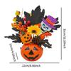 Künstlicher Kürbis Halloween Dekoration Tischaufsatz Ahornblätter Beerenblüten für Herbst