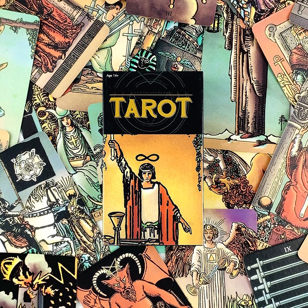 Tarot Cards A 78pcs Deck Oracle English Prophecy Divination Oracle Edition Borad Playing Game, Family Gatherings Cards Games