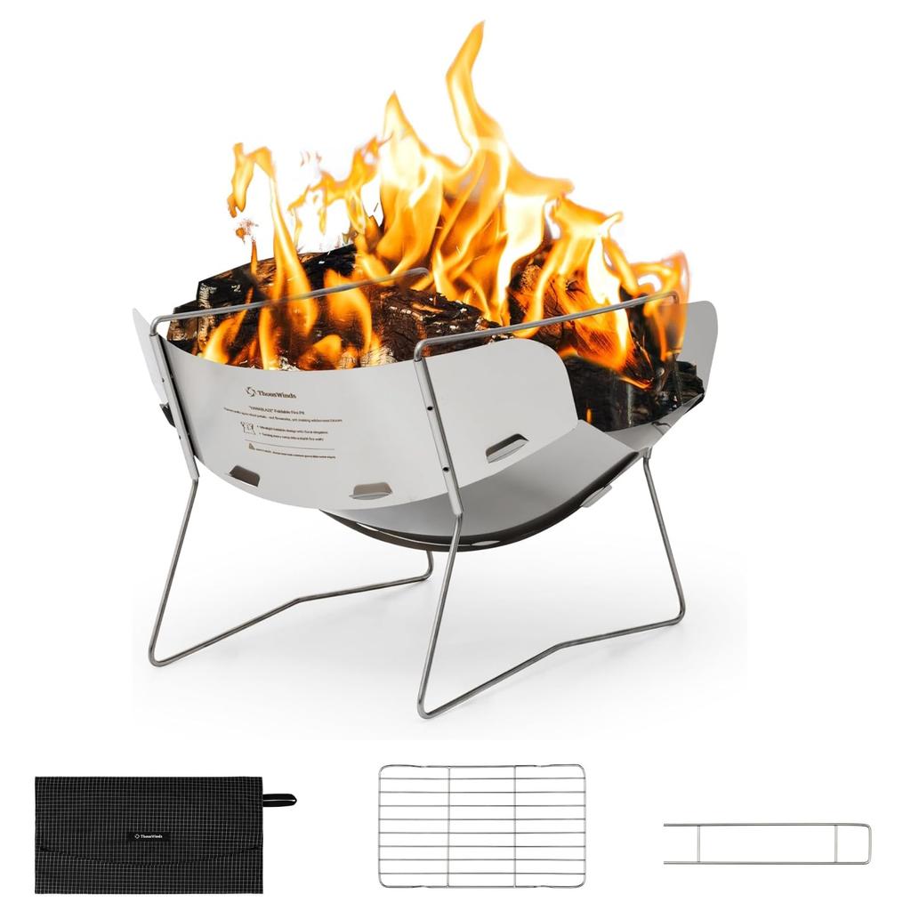 foldable stainless steel fire pit for solo and Features a stable assembles in 10 and includes a storage product from Thous Winds Japan authorized