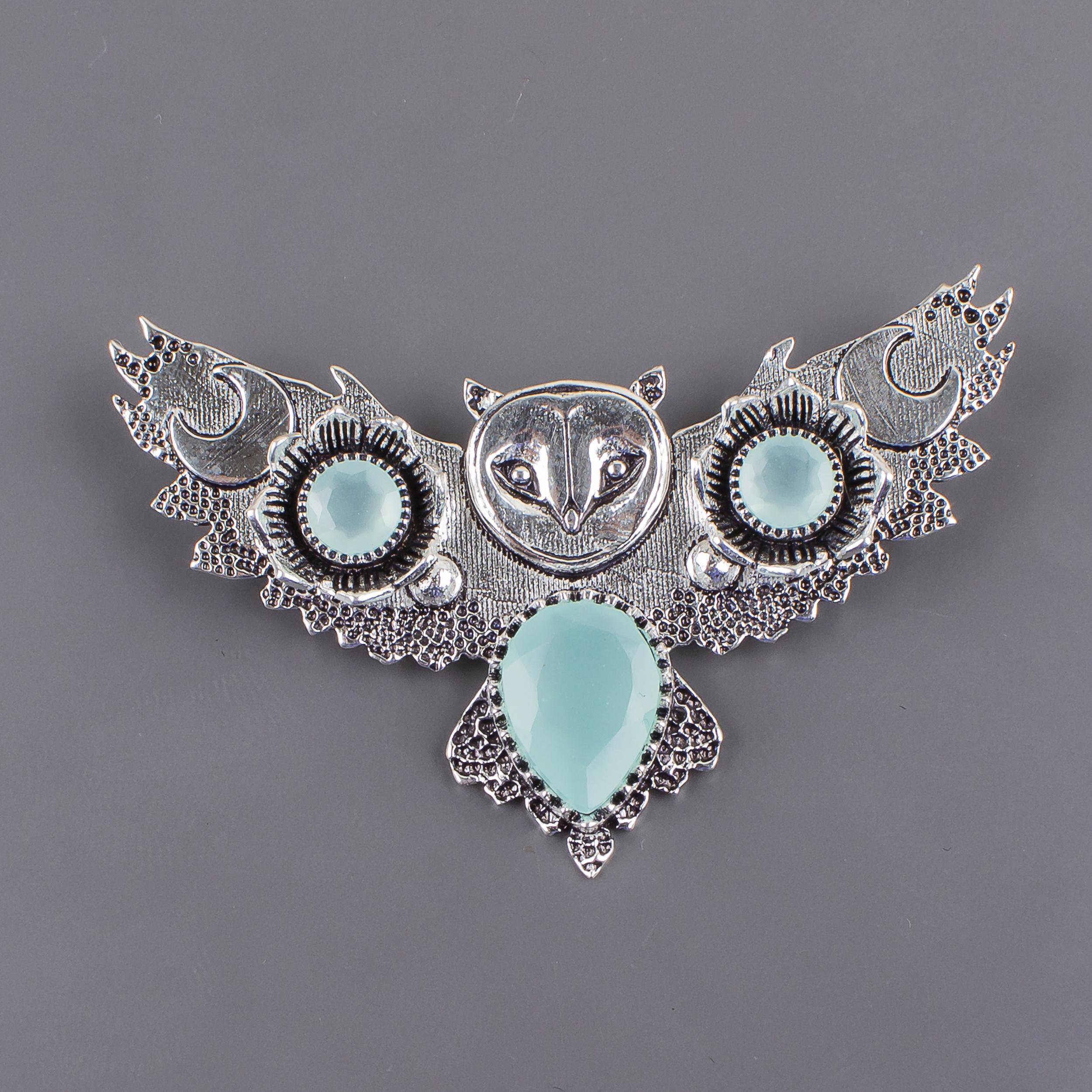 

Aqua Chalcedony Gemstone Silver Pendant, 925 Sterling Silver Handmade Pendant, Women Silver Jewelry, Designer Pendant JCP-8-16