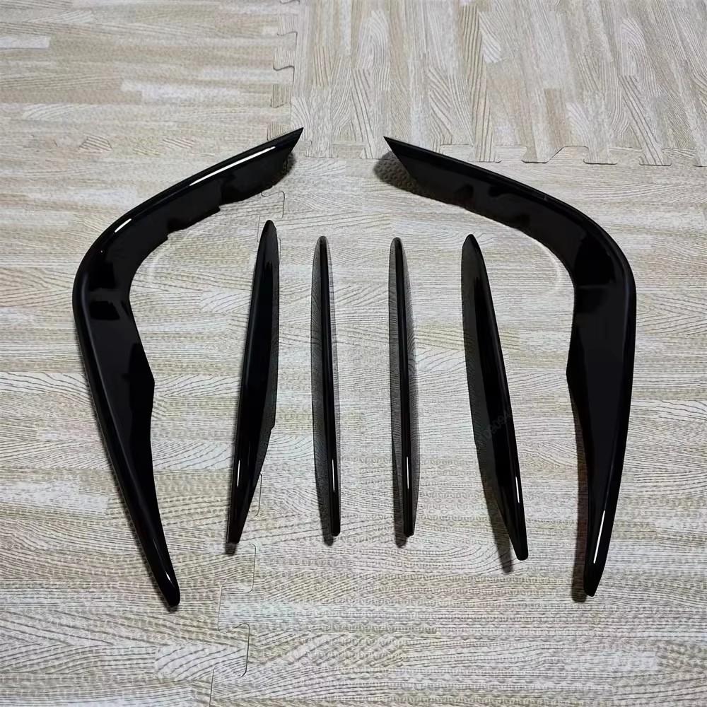 6Pcs For Mercedes Benz GLC Class X253 GLC260 300 GLC43 AMG 2016-2019 Front Bumper Splitter Spoiler Fog Light Trim Wind Knife New Gloss Black