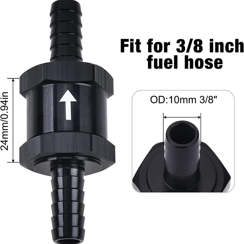 Auto Parts Fuel Check Valve Real Carburetors Black One-Way Aluminum Alloy Fuel Check Valve Inline Mm Carburetors