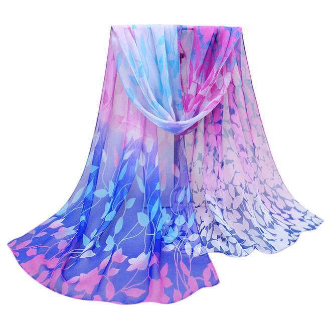Women Design Printed Silk Soft Silk Chiffon Shawl Wrap Wraps Scarf Scarves