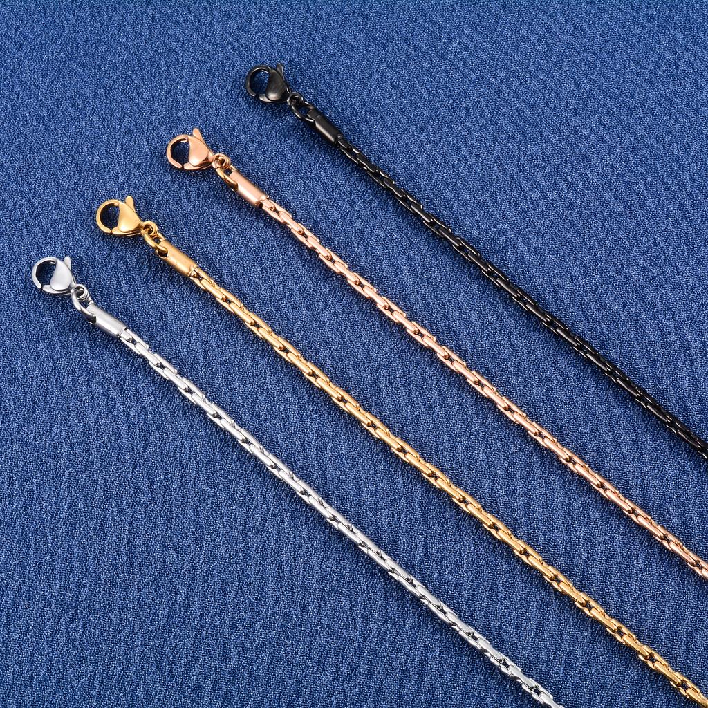 Dainty 316L Stainless Steel Thin Necklace Cable Chain On the Neck for Women Men's Hip Hop Choker Jewelry Accessories Her Gift