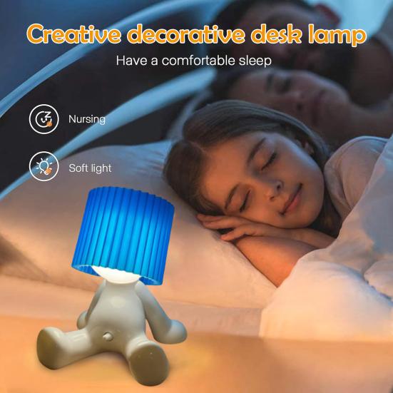 LED Night Light Soft Glow Creative Shape Widely Application Funny Plug-in Table Lamp Boy-shaped Bedside Light Decoration