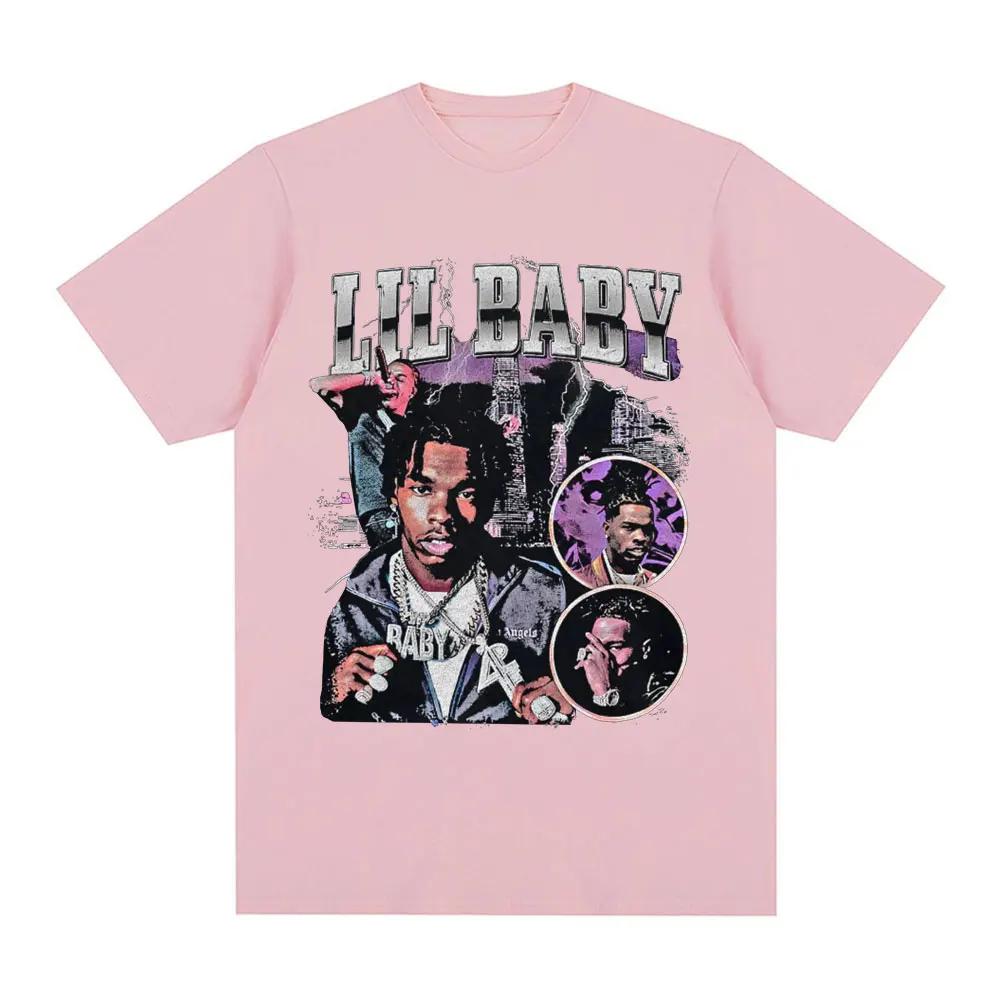 Hip Hop Rapper Lil Baby T-shirt Vintage Graphic Print Oversized T-shirts Fashion Aesthetic Short Sleeve T Shirts Streetwear Unisex