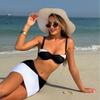 Europäisch Amerikanische Mode Sexy Dreiteiliger Einfarbiger Gesplitteter Bikini Damen Bademode