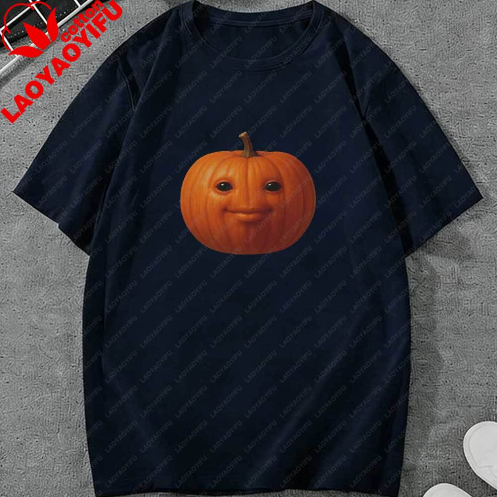 Niche Pumpkin Meme TShirt Harajuku Graphic T Shirts Unisex Clothing Funny Outdoors High Quality Cotton Shortsleev Harajuku Tops