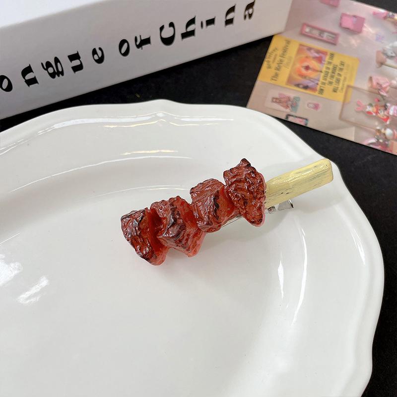 Chicken Leg Hairpin Side Clip Simulation Food Funny Barrettes Fried Barbecue Hairpin For Women Creative Hair Accessories
