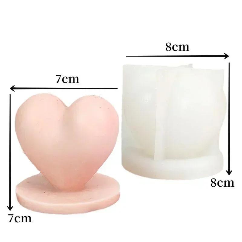 3D Love Candle Silicone Mold Creative DIY Handmade Heart Shaped Soap Plaster Candle Making Mold Valentines Day Gift Accessories