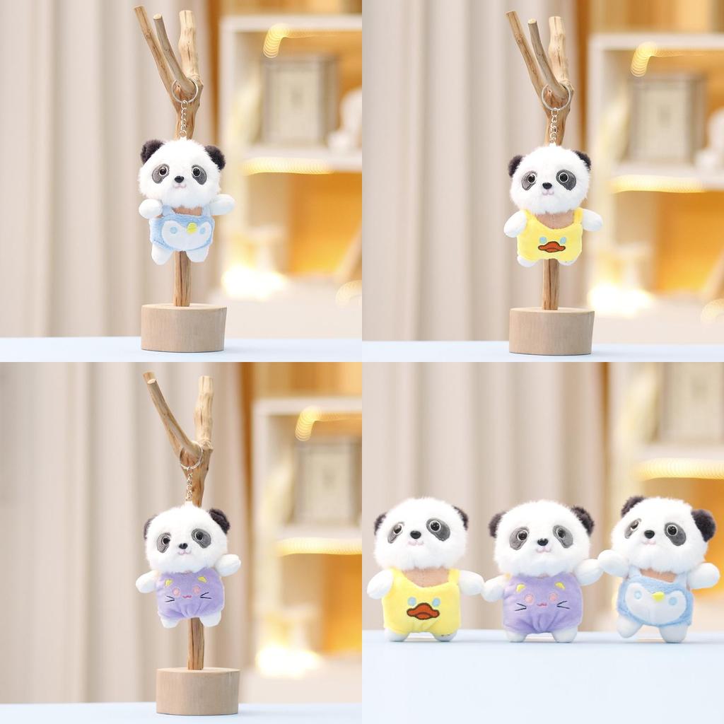 Adorable Plush Panda Keychain Doll Soft And Cuddly Keyring For Cute Gifts