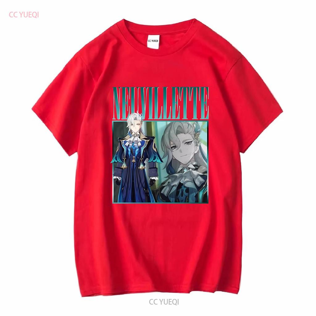 Neuvillette Genshin ImpacT T Shirt Vintage Retro Homage Gaming long or short sleeves vintage Washed graphic homme streetwear