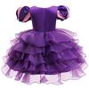 New Girls' Halloween Puff Sleeve Mesh Dress Costume