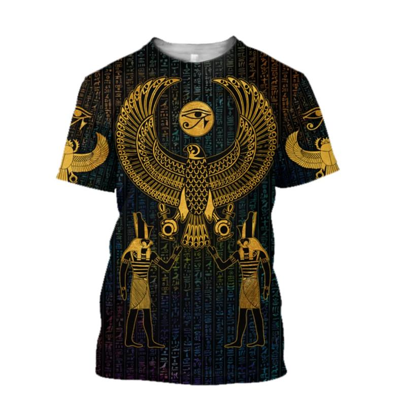 New Summer Unisex Trendy Vintage Pattern T-Shirt Ancient Egypt Symbol 3D Print Harajuku Casual Short Sleeve Plus Size Tops