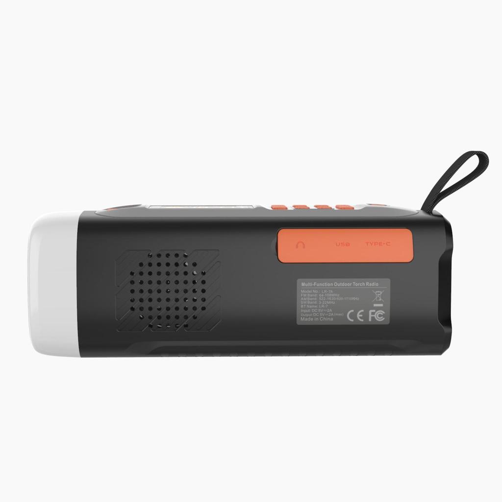 4500mAh Solar-Powered Bluetooth Camping Radio with Hand Crank