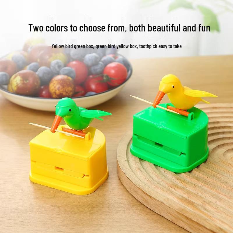 Little Bird Pop-Up Toothpick Holder - Creative, Manual Press, and Refillable